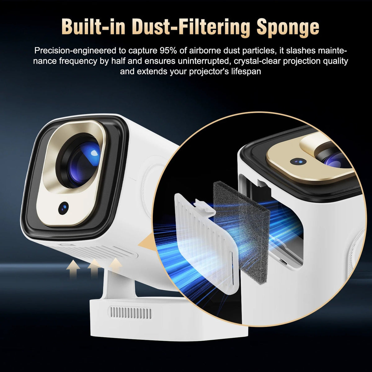 LuxovBeam Portable Outdoor Projector WiFi 6 Android 11