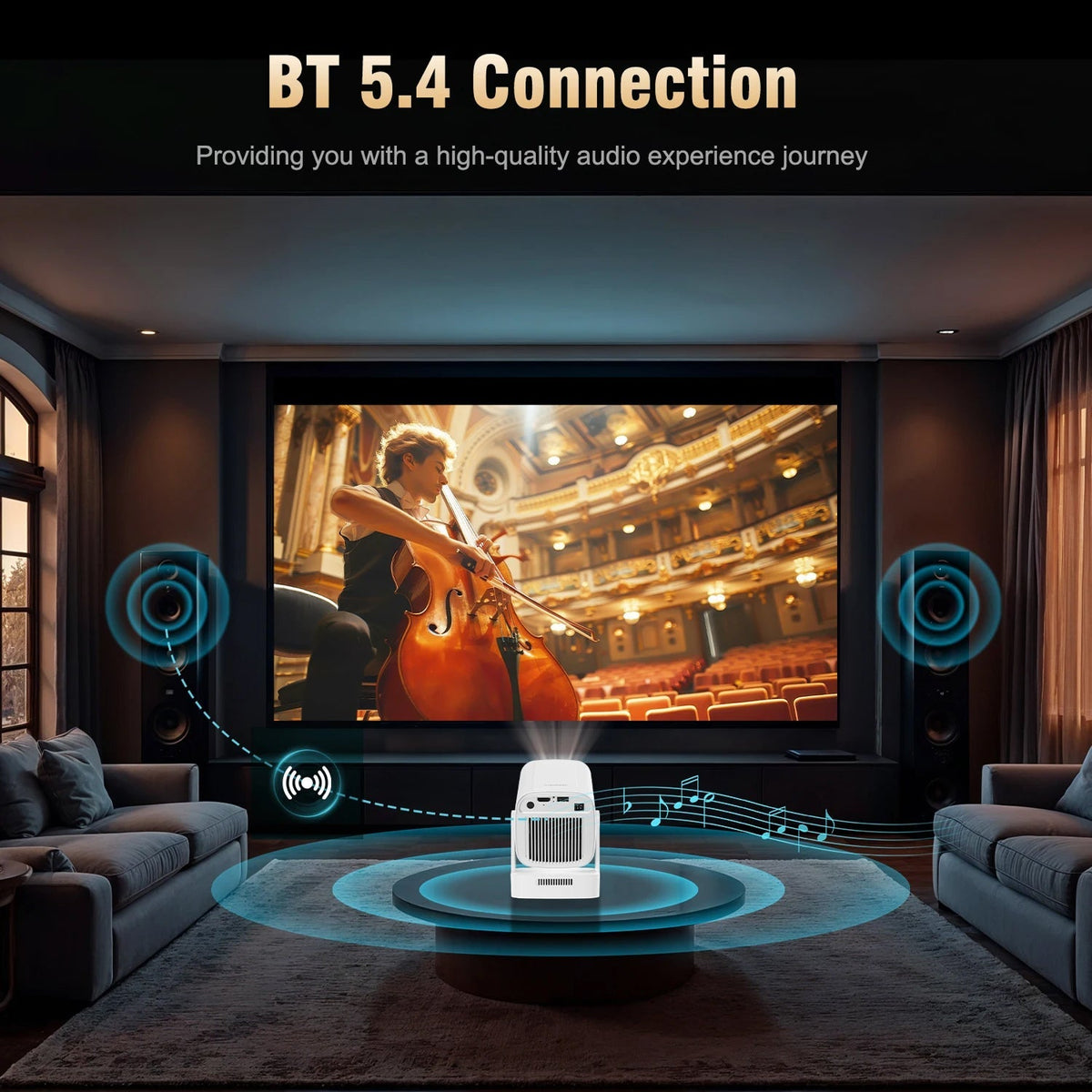 LuxovBeam Portable Outdoor Projector WiFi 6 Android 11