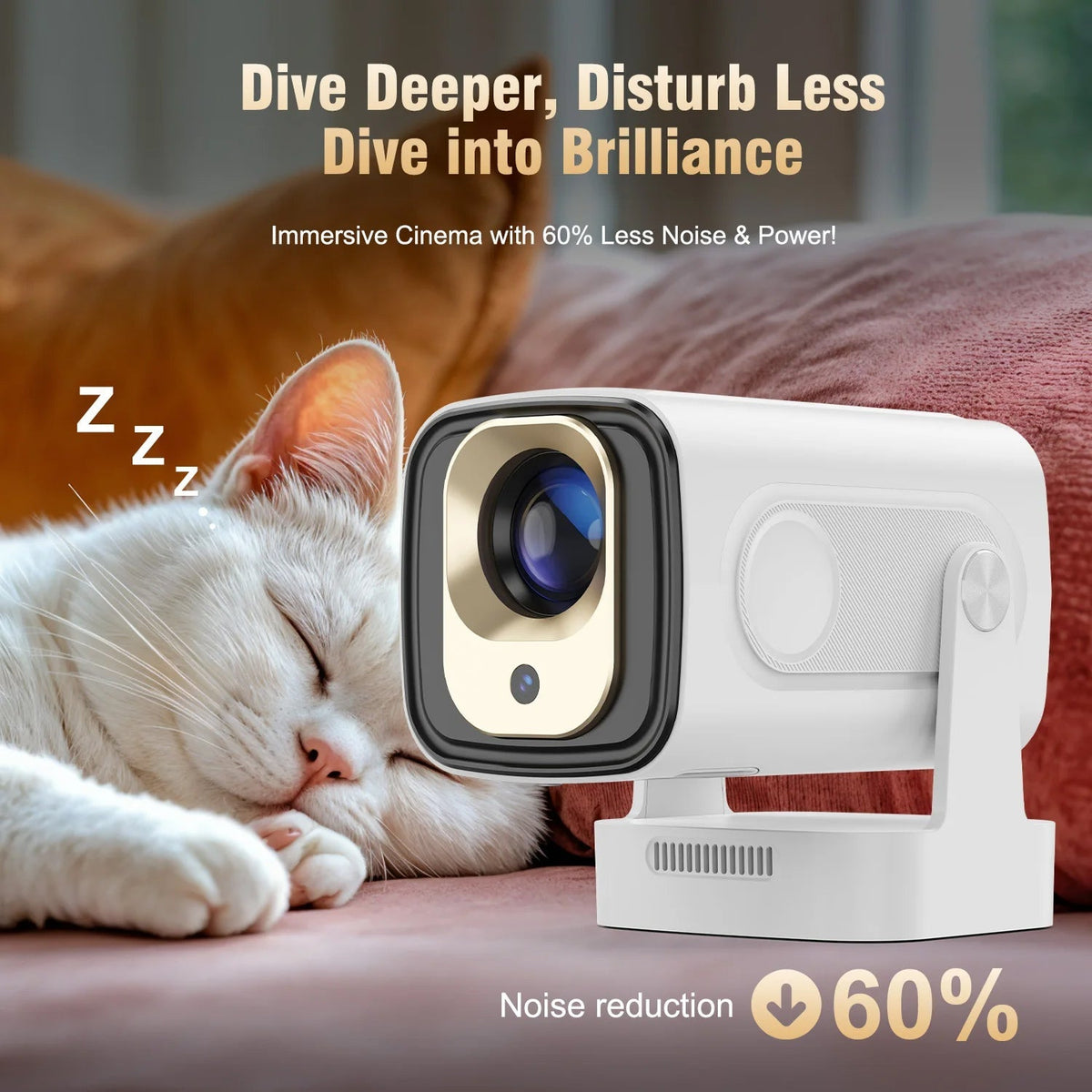 LuxovBeam Portable Outdoor Projector WiFi 6 Android 11