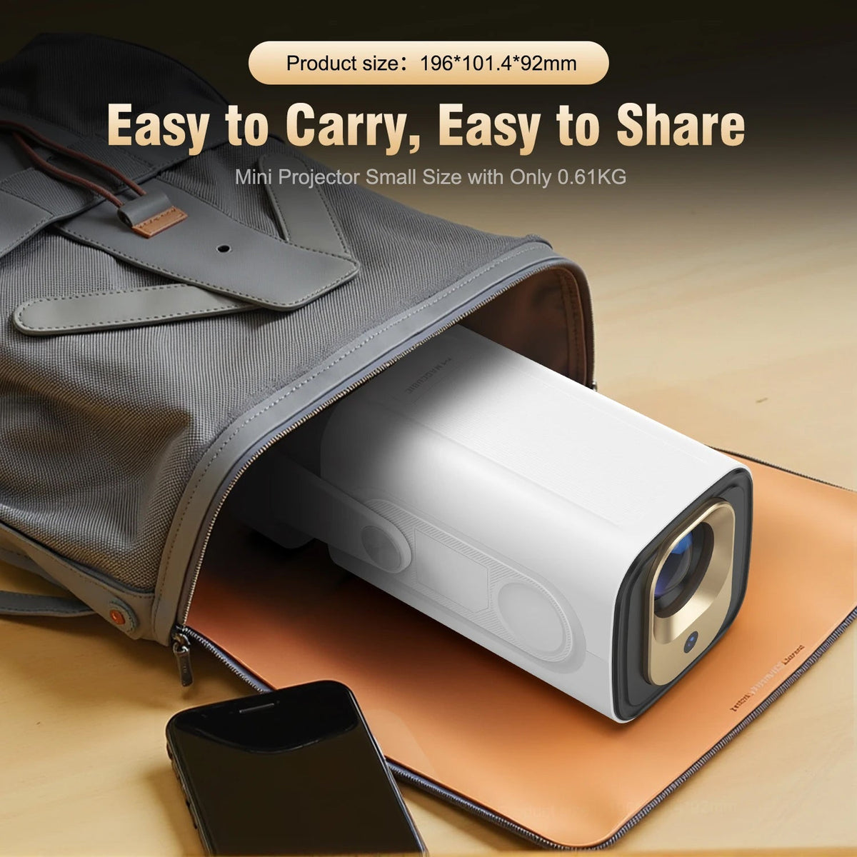 LuxovBeam Portable Outdoor Projector WiFi 6 Android 11