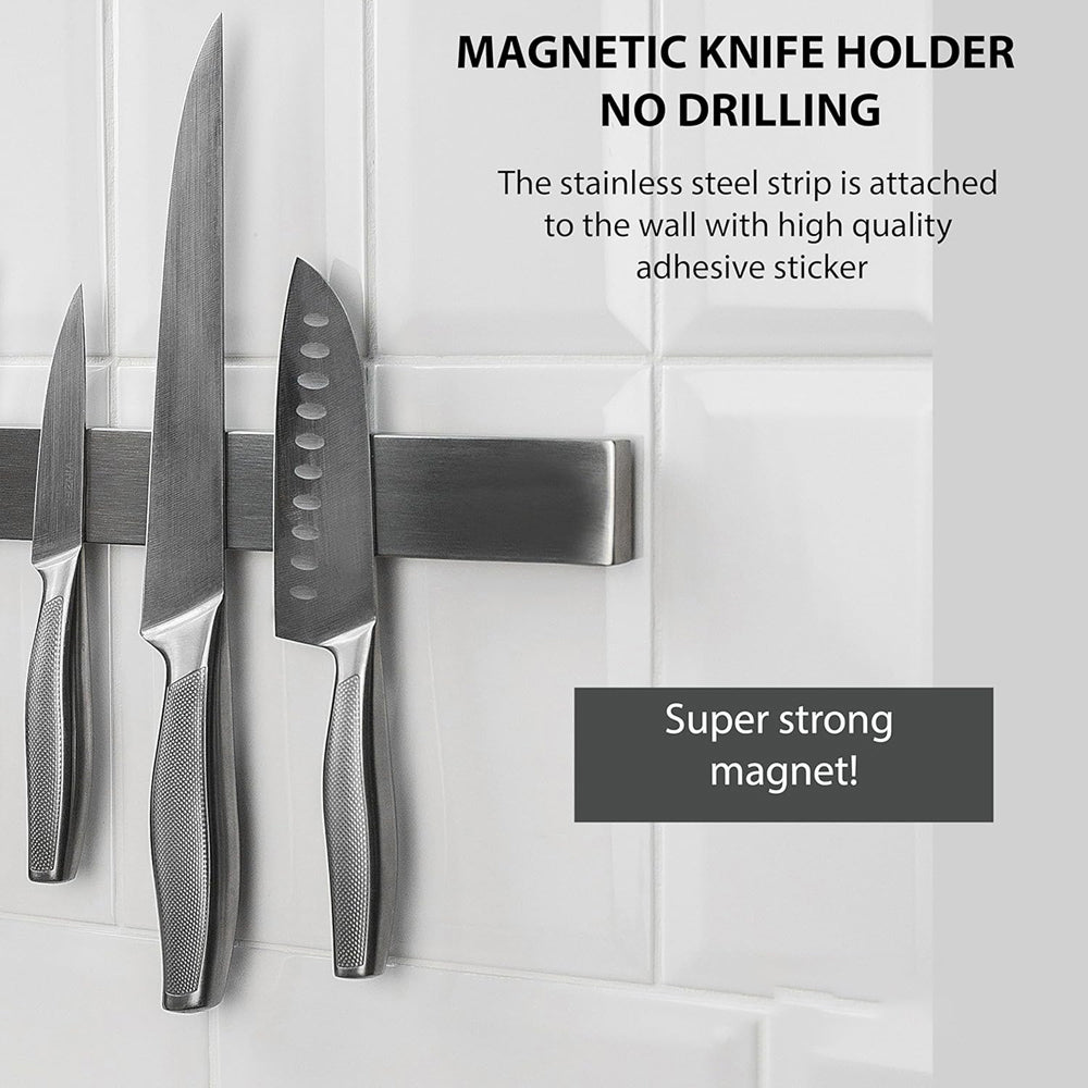 LynTensi No-Drill Magnetic Knife Holder | 304 Stainless Steel Organizer
