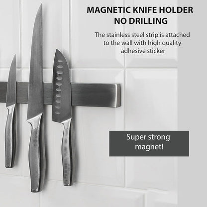LynTensi No-Drill Magnetic Knife Holder | 304 Stainless Steel Organizer