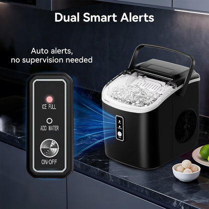 MakixIce Countertop Ice Maker – 26lbs Daily Yield, 6-Min Fast Ice Machine with Self-Cleaning