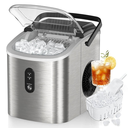 MakixIce Countertop Ice Maker – 26lbs Daily Yield, 6-Min Fast Ice Machine with Self-Cleaning