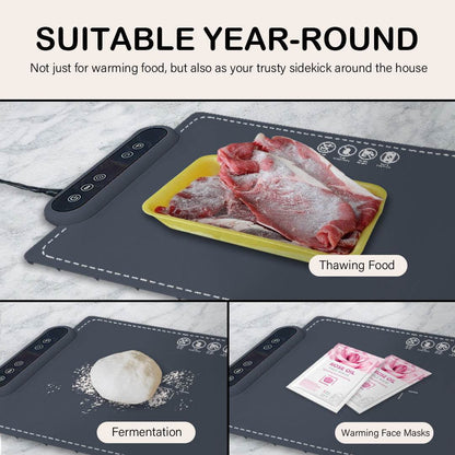 MealCobi Electric Food Warmer Mat with 6 Temp Settings & 24H Timer
