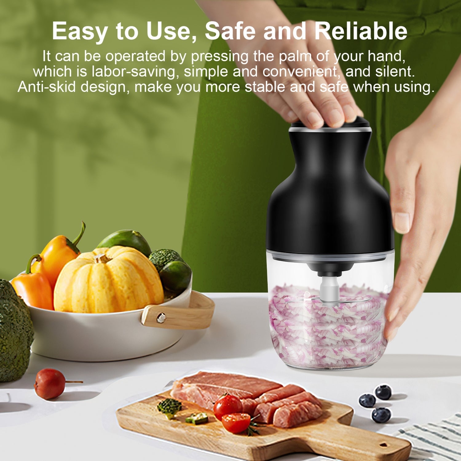MeaviMax Home Meat Grinder – Heavy Duty Stainless Steel, 3 Sizes Mincing Plates & Sausage Kit