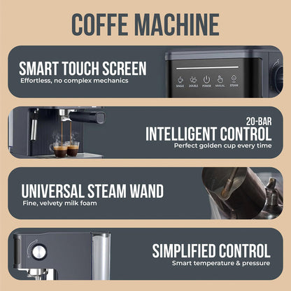 MelaZost 20-Bar Espresso Machine with Steam Wand