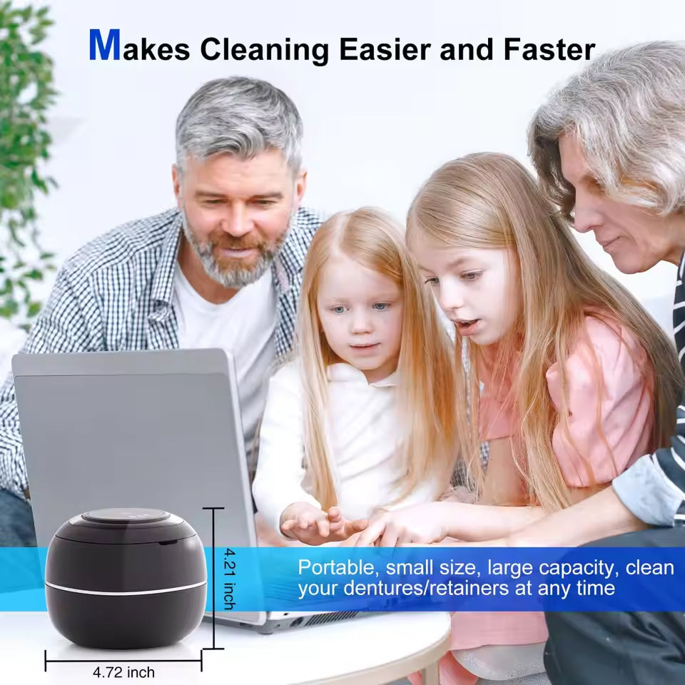 Professional 42,000Hz Ultrasonic Dental Cleaner for Retainers & Jewellery