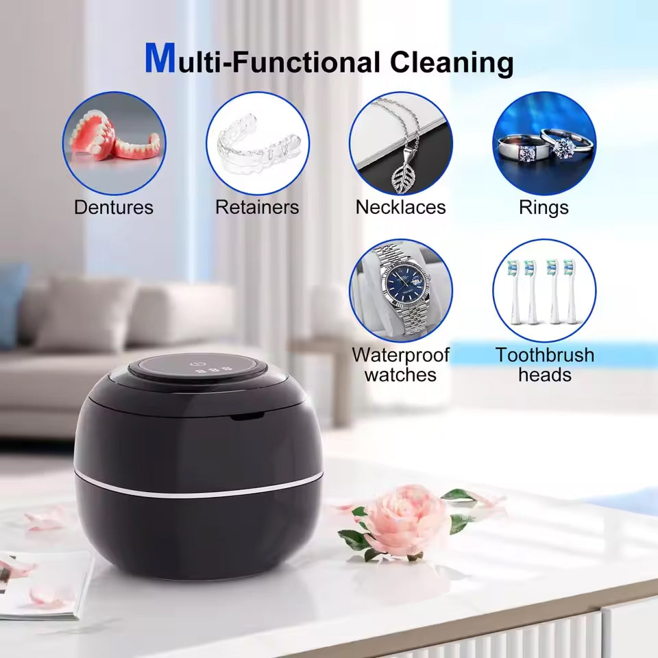 Professional 42,000Hz Ultrasonic Dental Cleaner for Retainers & Jewellery