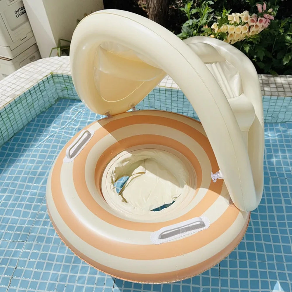 MofisCox Smart Baby Swimming Float with Sun Canopy & Anti-Flip Seat