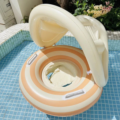 MofisCox Smart Baby Swimming Float with Sun Canopy & Anti-Flip Seat