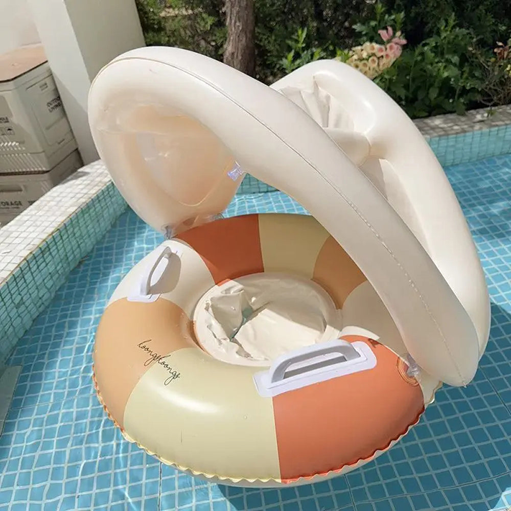 MofisCox Smart Baby Swimming Float with Sun Canopy & Anti-Flip Seat