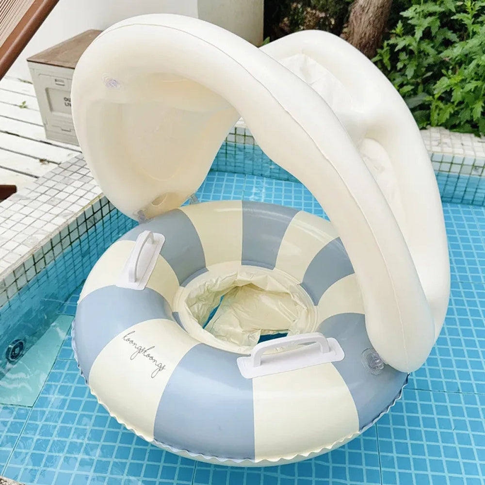 MofisCox Smart Baby Swimming Float with Sun Canopy & Anti-Flip Seat