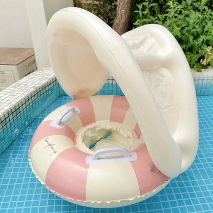 MofisCox Smart Baby Swimming Float with Sun Canopy & Anti-Flip Seat