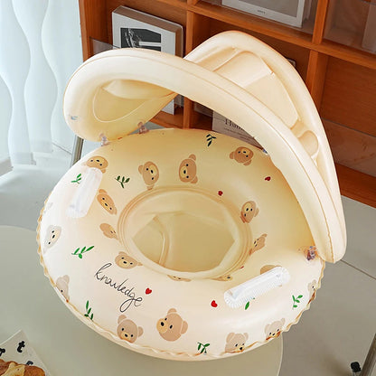 MofisCox Smart Baby Swimming Float with Sun Canopy & Anti-Flip Seat