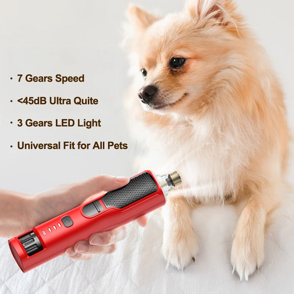 NaxiGriva 7-Speed Dog Nail Grinder with 3-Gear LED Light
