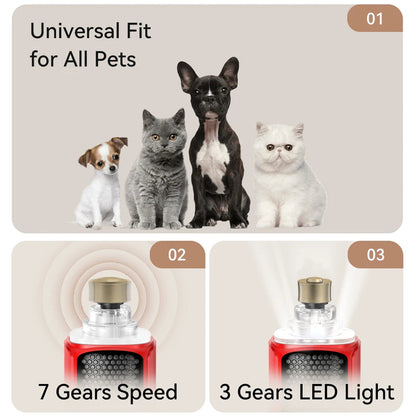 NaxiGriva 7-Speed Dog Nail Grinder with 3-Gear LED Light