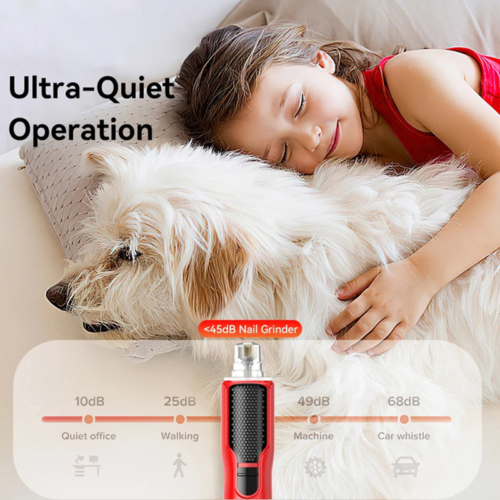 NaxiGriva 7-Speed Dog Nail Grinder with 3-Gear LED Light