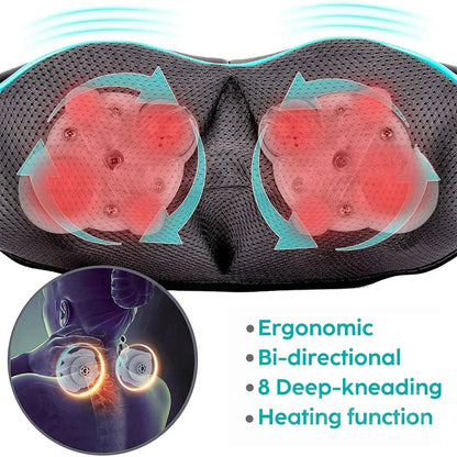 NekiMaxiv Deep Tissue Shiatsu Neck and Shoulder Massager with Heat