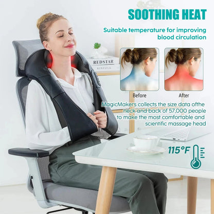 NekiMaxiv Deep Tissue Shiatsu Neck and Shoulder Massager with Heat