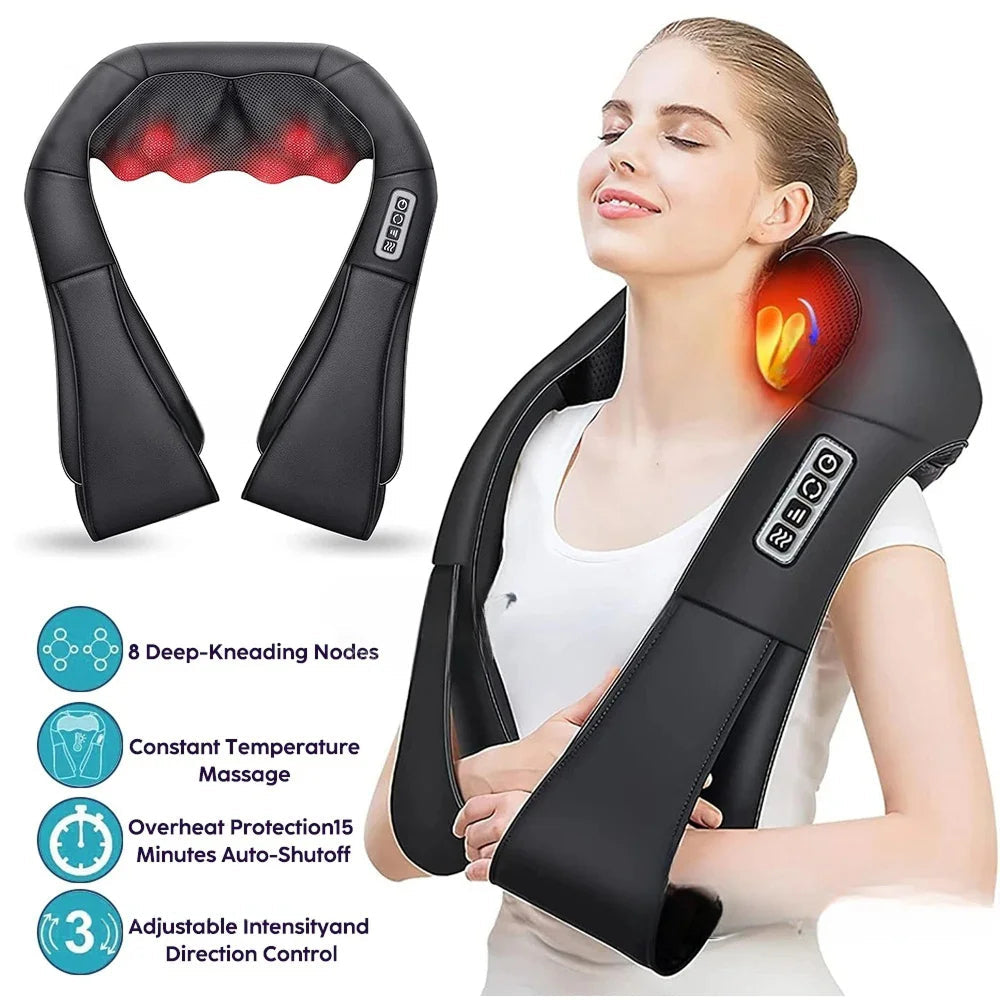 NekiMaxiv Deep Tissue Shiatsu Neck and Shoulder Massager with Heat