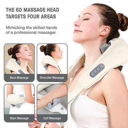NuroSeri 6D Shiatsu Neck and Shoulder Massager with Heat Therapy