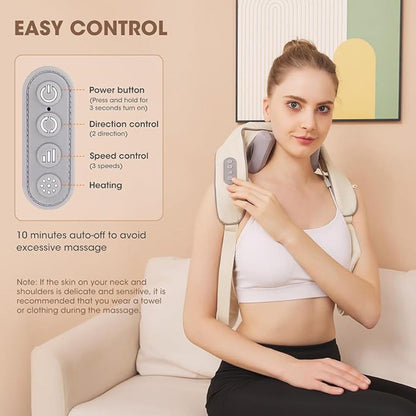 NuroSeri 6D Shiatsu Neck and Shoulder Massager with Heat Therapy