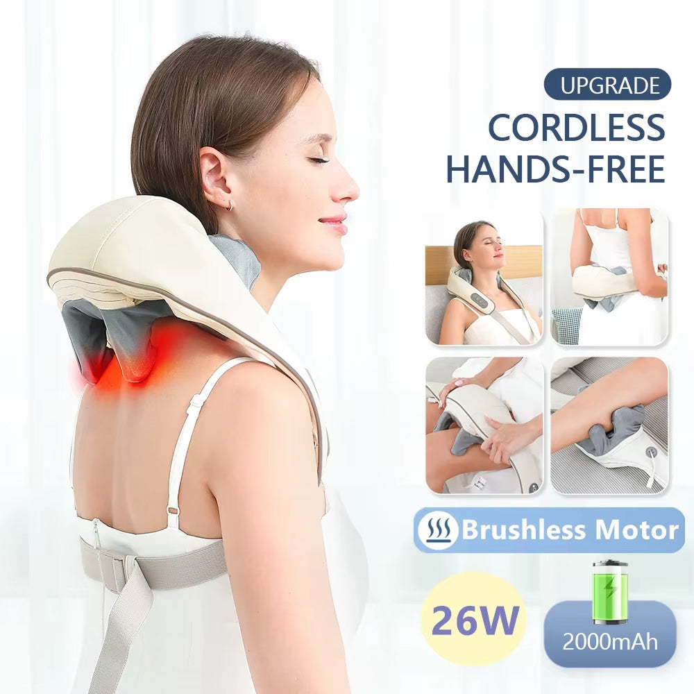 NuroSeri 6D Shiatsu Neck and Shoulder Massager with Heat Therapy