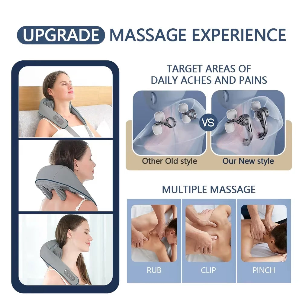 NuroSeri 6D Shiatsu Neck and Shoulder Massager with Heat Therapy