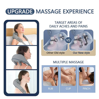 NuroSeri 6D Shiatsu Neck and Shoulder Massager with Heat Therapy