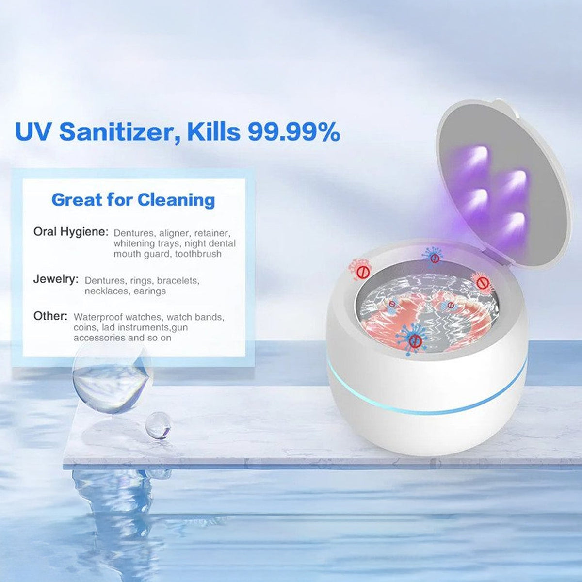 OsicClear 42kHz Ultrasonic and UVC Dental Cleaner