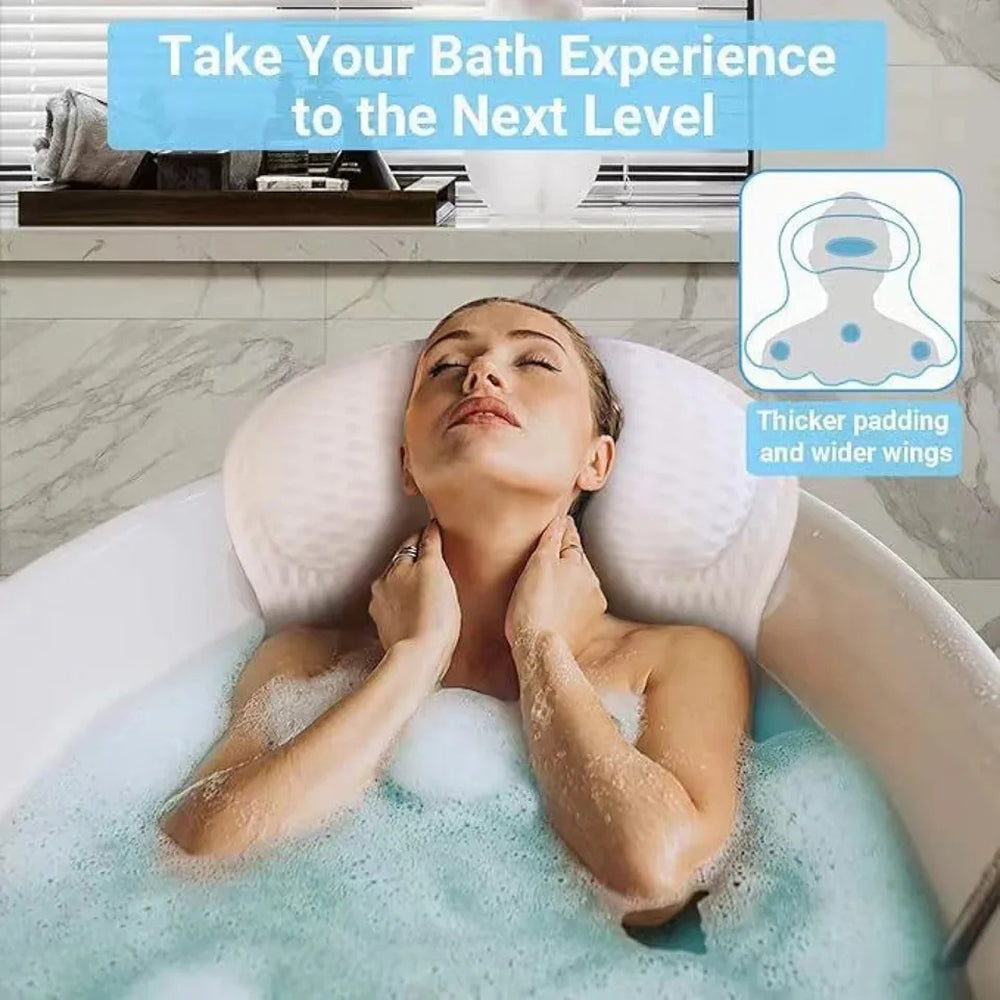 PilivKaxi Ergonomic Bath Pillow with Neck & Back Support
