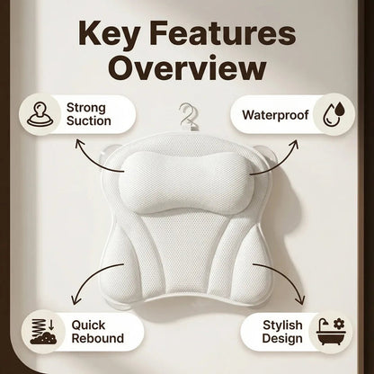 PilivKaxi Ergonomic Bath Pillow with Neck & Back Support