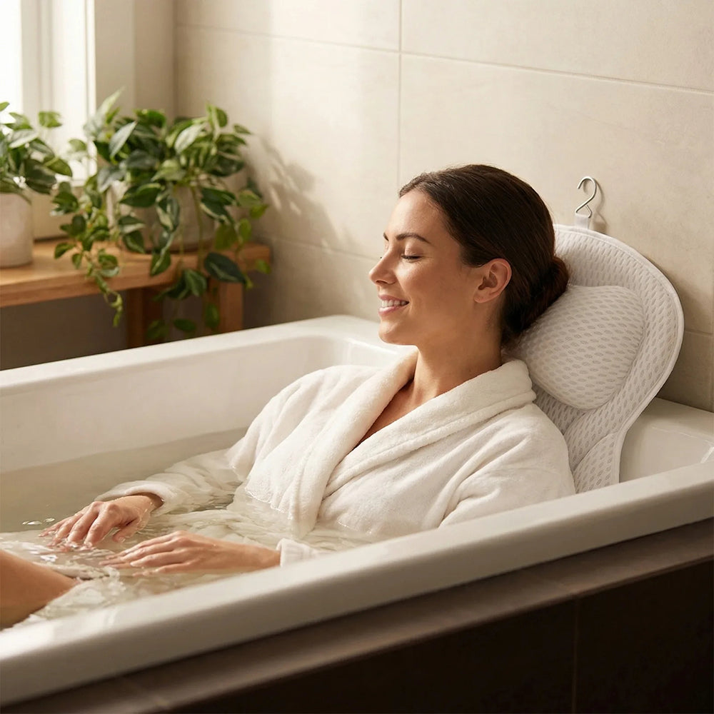 PilivKaxi Ergonomic Bath Pillow with Neck & Back Support