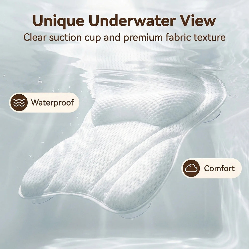 PilivKaxi Ergonomic Bath Pillow with Neck & Back Support