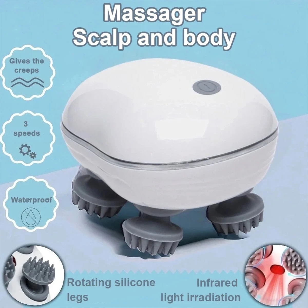 PorHavid Scalp Massager with Infrared Light and 96 Soft Nodes
