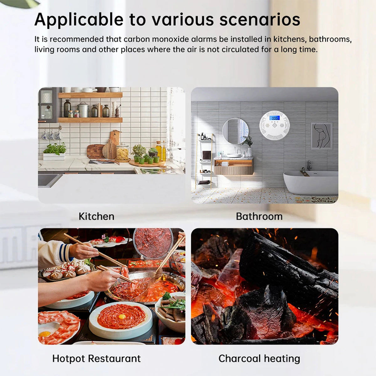 PralliRes Smart WiFi Carbon Monoxide Alarm with Tuya App