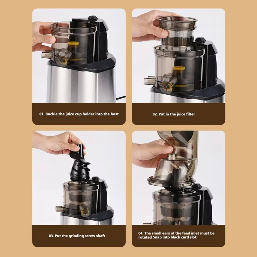 PressVoxa Masticating Cold Press Juicer 97% Yield