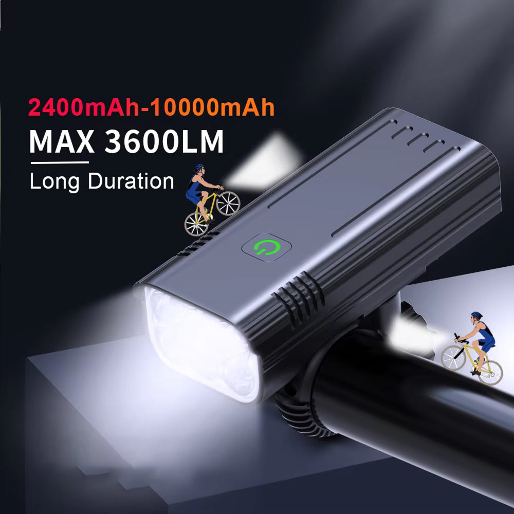 PumiLoci Rechargeable Bike Light with Power Bank & 10000mAh Battery