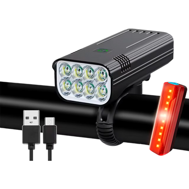 PumiLoci Rechargeable Bike Light with Power Bank & 10000mAh Battery