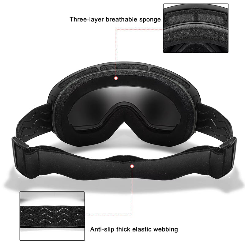 RosGlaco Frameless Panoramic Anti-Fog Ski Goggles