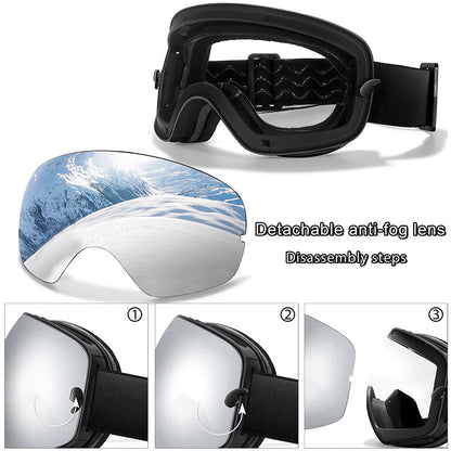 RosGlaco Frameless Panoramic Anti-Fog Ski Goggles