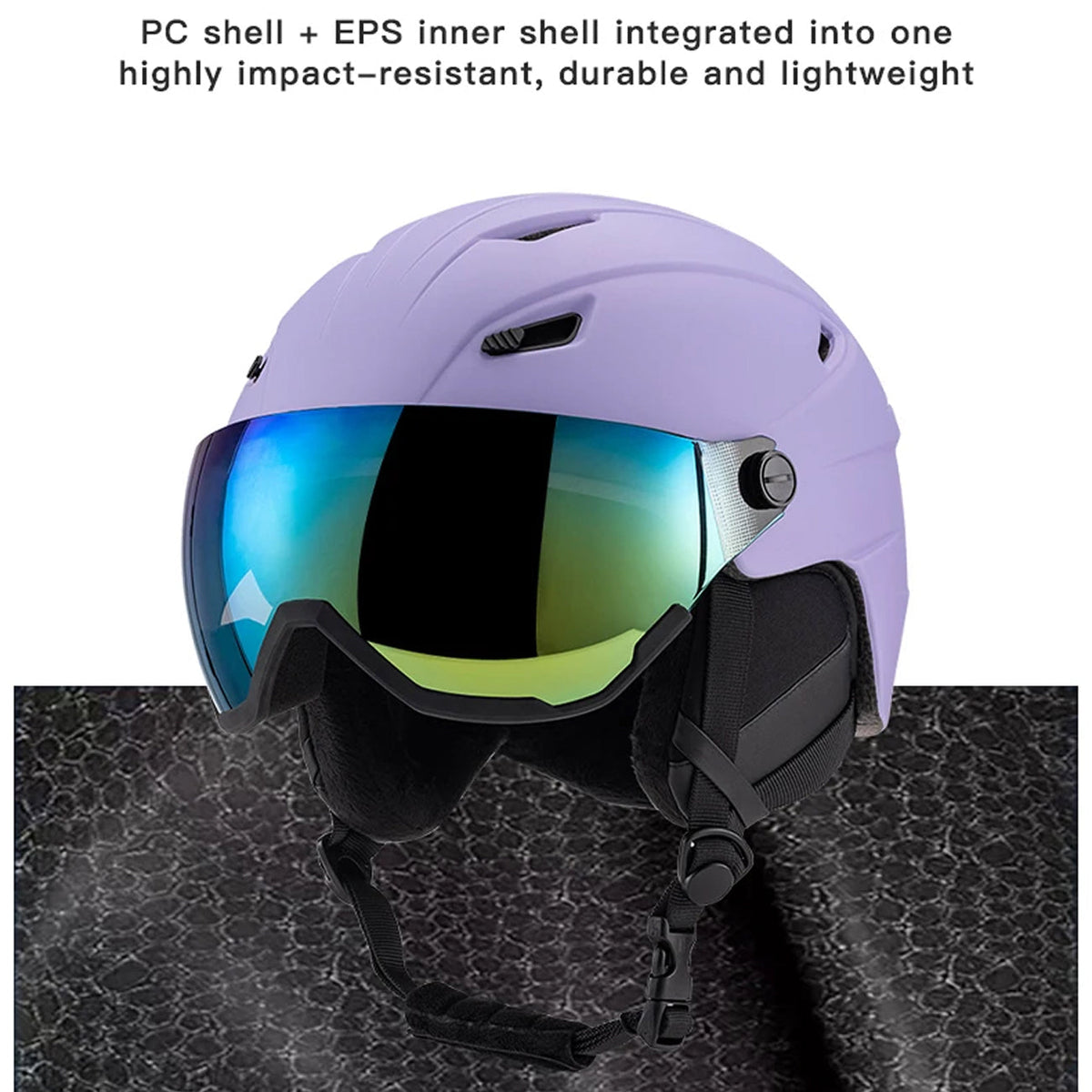 SafexSki Dual-Layer Protected Ski Helmet with Anti-Fog Visor