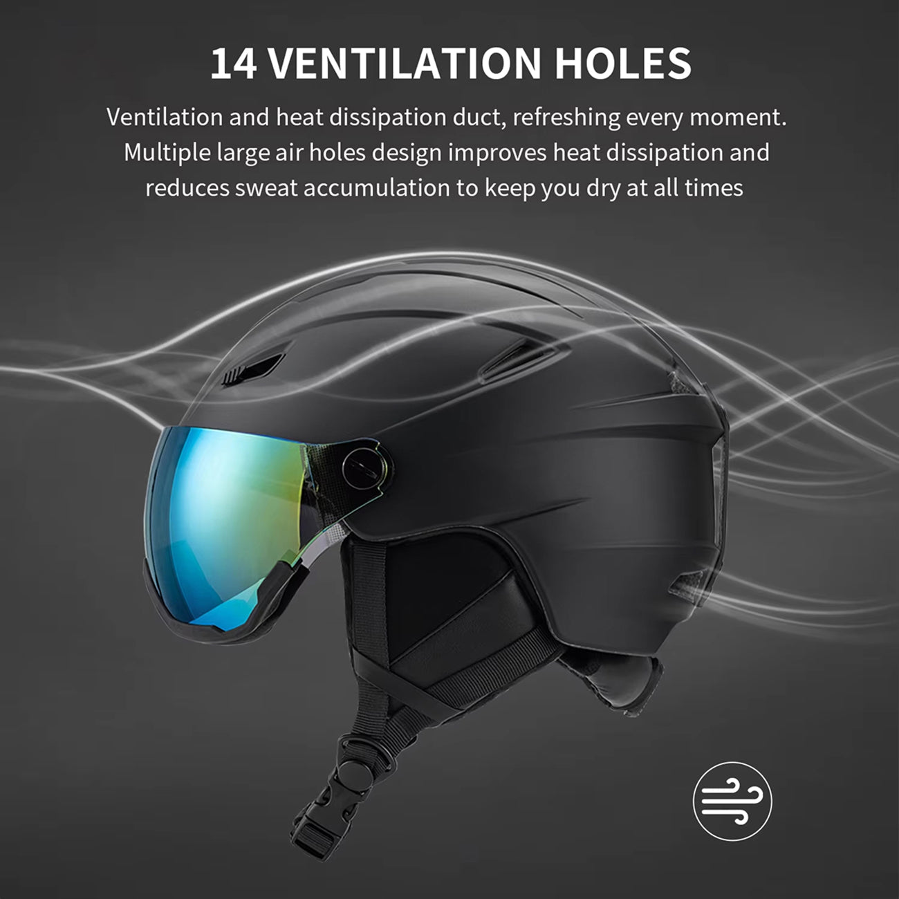 SafexSki Dual-Layer Protected Ski Helmet with Anti-Fog Visor