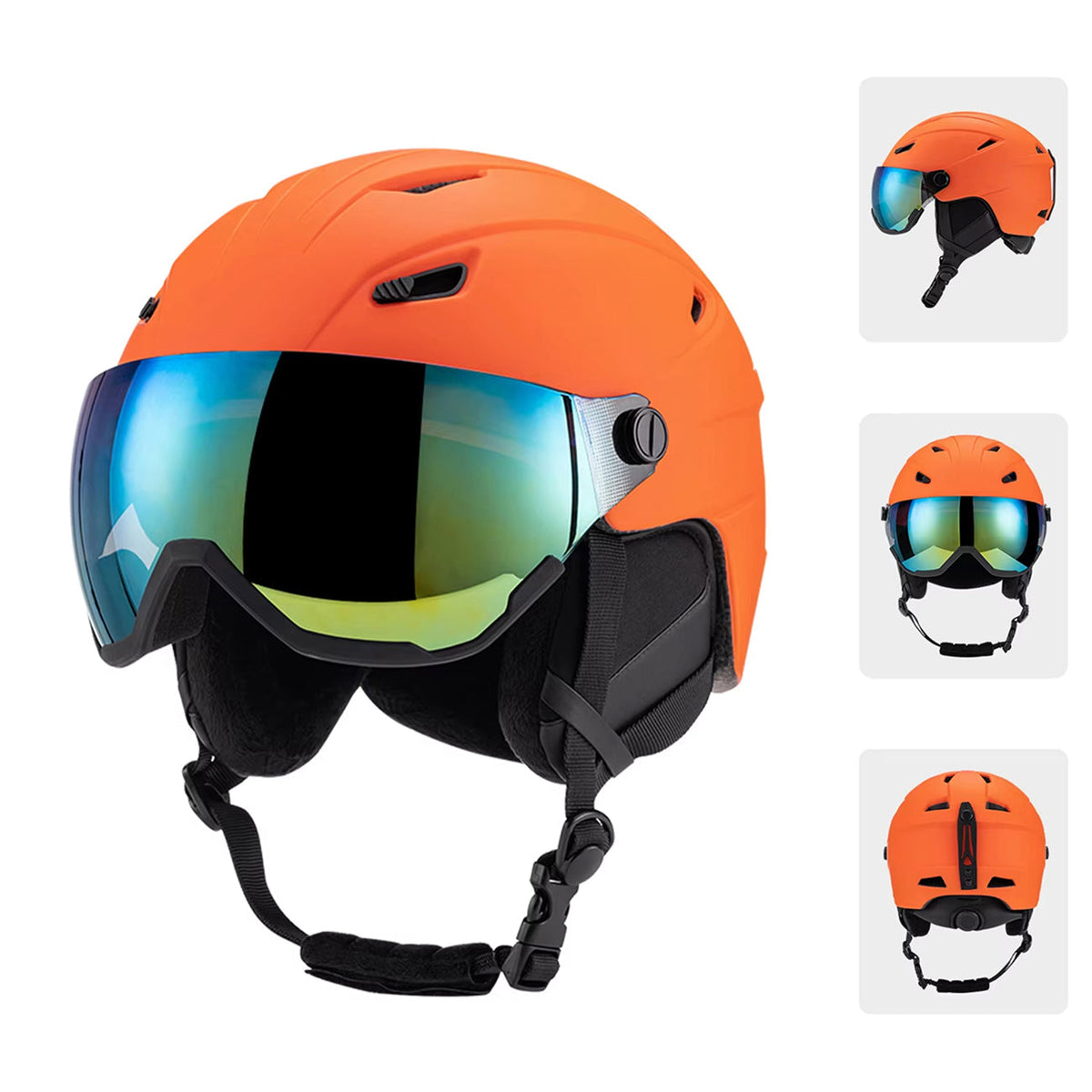 SafexSki Dual-Layer Protected Ski Helmet with Anti-Fog Visor