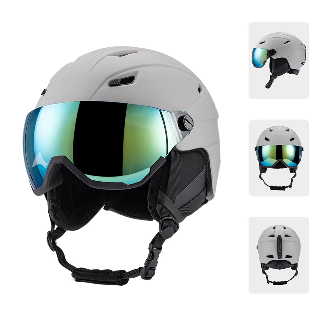 SafexSki Dual-Layer Protected Ski Helmet with Anti-Fog Visor