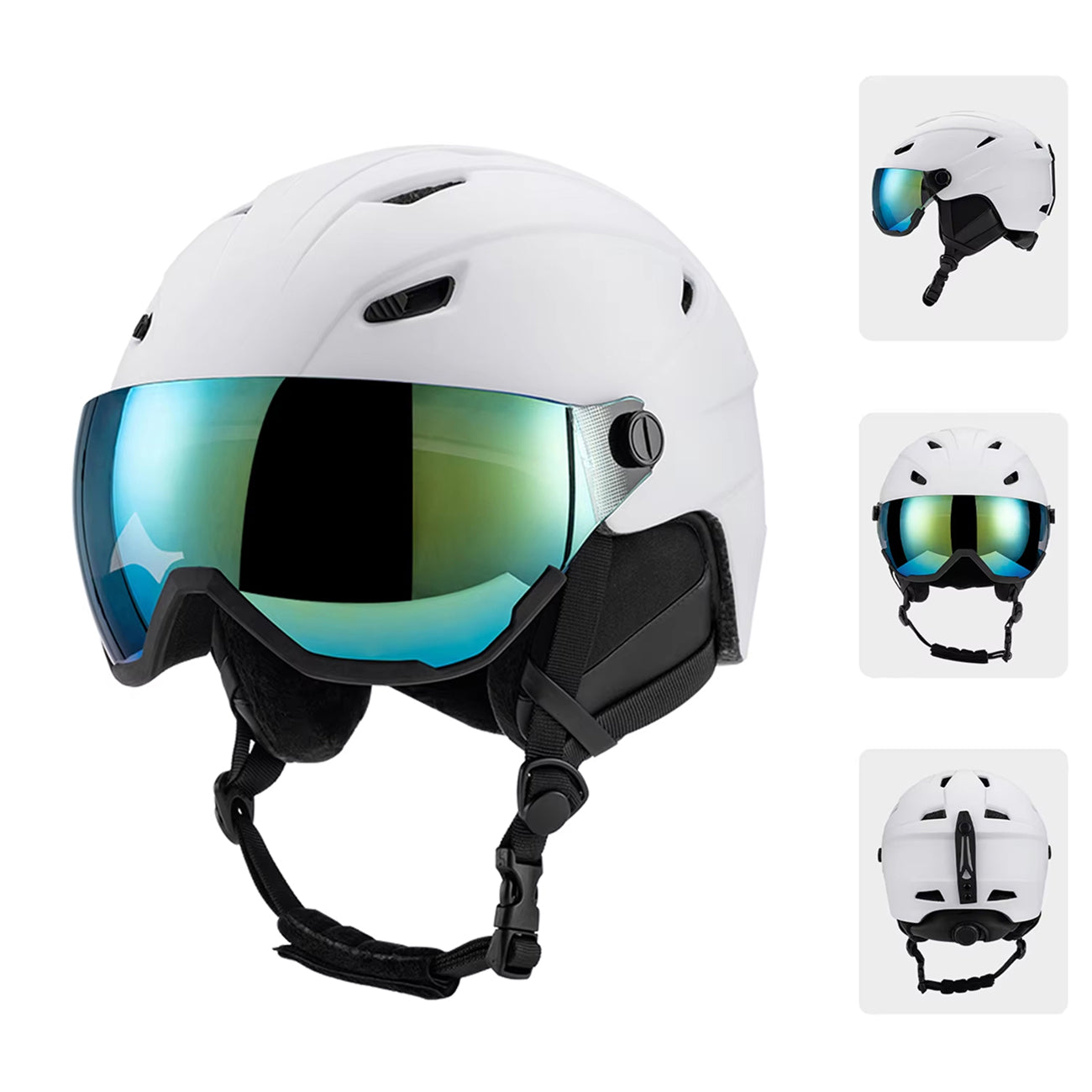 SafexSki Dual-Layer Protected Ski Helmet with Anti-Fog Visor