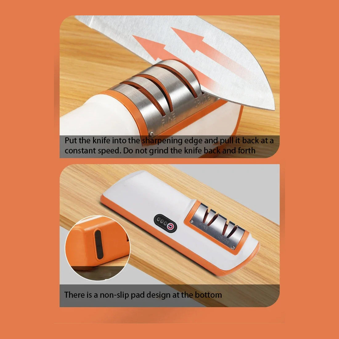 SharpyVex 3-Stage Electric Knife Sharpener with Diamond Abrasives
