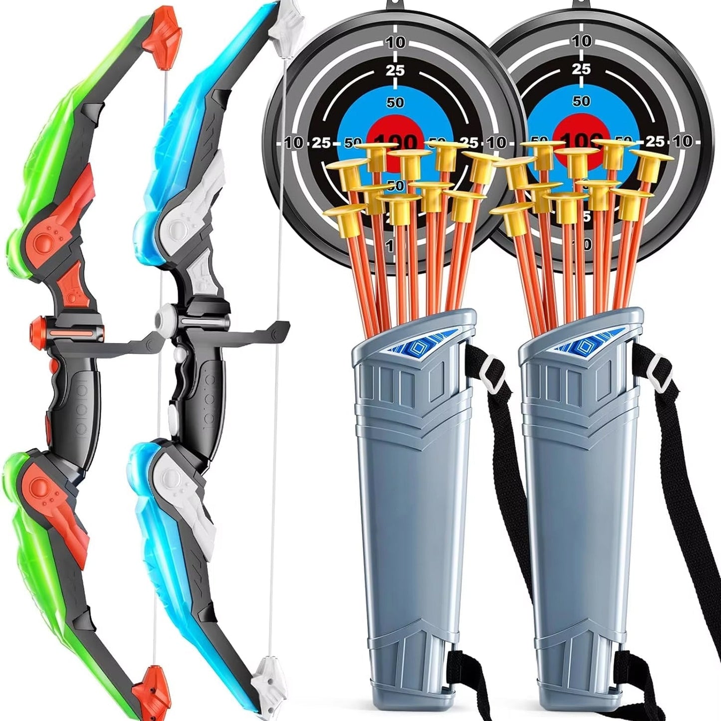 ShotExci Kids Archery Set with LED Bow and 10 Suction Cup Arrows