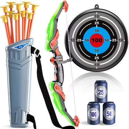 ShotExci Kids Archery Set with LED Bow and 10 Suction Cup Arrows